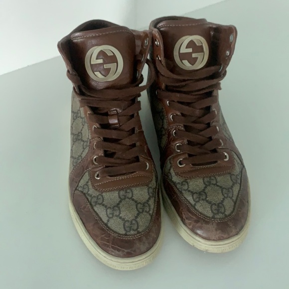 Gucci Shoes - Gucci GG Supreme Hi Top Sneakers 39 8.5 9